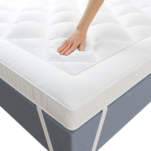 CASABEL Surmatelas Confort 160 x 200 cm Respirant en Microfibre, Antidérapant avec Bandes Élastiques, Hypoallergénique, Anti-acariens - Garnissage 800Gr - Surmatelas 2 Personnes