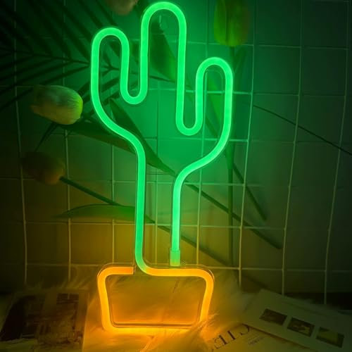 Segni al neon della luce del cactus della lampada della decorazione della parete del cactus della luce del neon del cactus verde LED segni per la decorazione domestica