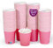 GoBeTree 100 Vasos de papel Rosa de 240 ml, Papel Carton duradero, Vasos desechables resistentes para fiestas, celebraciones y eventos