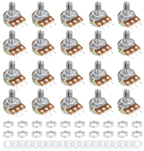 QUARKZMAN 20 Stück 100K Ohm Potentiometer, 3 Pins Einzel Linear Digital Potentiometer für Automobilelektronik Multimedia-Audio