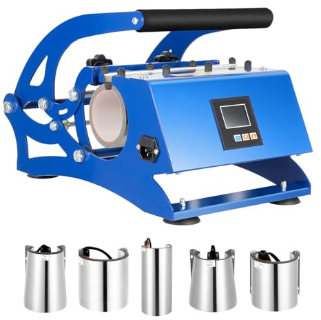 ROGONPDK 6 in 1 Tassen Presse Becher, 500W Heißpresse, Hitzepresse, Tassenpresse Bedrucken, Sublimationspresse, Heisspresse Maschine, Cup Sublimation Tassenpresse, Tassen Presse Becher