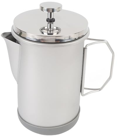 TOPINCN French Press Kaffeemaschine 1000 Ml, Handpresse aus Edelstahl 304, Tragbare Kaffee Teemaschine mit Fortschrittlichem Filter für Camping, Reisen, Büro (SILVER)