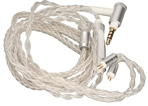 SUNGOOYUE Kopfhörer-Upgrade-Kabel, 8-adriges Versilbertes 2-poliges Kopfhörerkabel mit Mikrofon, für C10 C16 AS10 ZS4 ZS3 ZS5 ZS6 ZSR ZS10 ES3 ED16 TRN V80TFZ