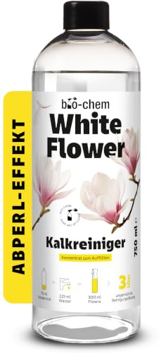 bio-chem Kalkreiniger Konzentrat White Flower 750ml | Für bis zu 3L Reinigungslösung | gegen Kalk & Wasserflecken in Bad und Dusche