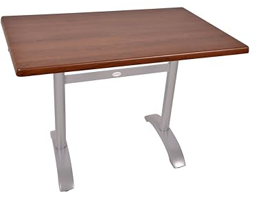 DELUKE Bistrotisch ACHE 110x70cm Rechteckig Gestell Anthrazit Dunkelbraun Holz | Cafétisch Bartisch Gartentisch Outdoor-Esstisch