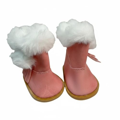RCULWPLP Doll Booties Winter Doll Footwear Furry Lined Cozy Miniature Soft Textile Realistic Accessories Suitable for Collectors Hobbyists Children Display , Rose , 7CM