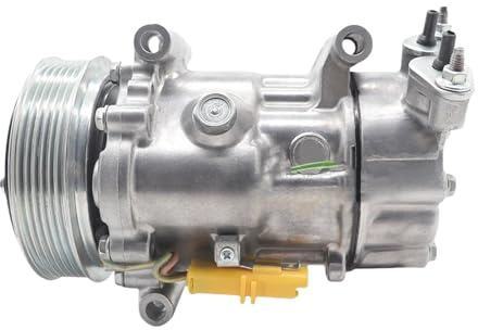 Compresor de aire acondicionado SD6V12 compatible con Peugeot 206, 307, Citroen C2, C3 y Fiat 1449, 1450, 9671456680 y 9655191680.