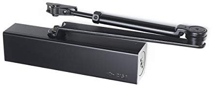 CISA 1C161105090, Chiudiporta Forza Regolabile Professional Plus 2, con Arresto, EN 2-6, Nero Opaco, Largh. Porta Max 850-1250