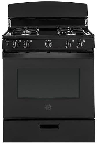 GE 30-Inch Freestanding Gas Range with 4 Sealed Burners, Standard Clean Oven, Black