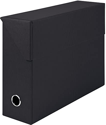 Rössler Papier 1319452703 - S.O.H.O. Archivbox, mit seitlicher Klappe und Griffloch, Schwarz, 9,5 x 33,5 x 25,5 cm, 1 Stück