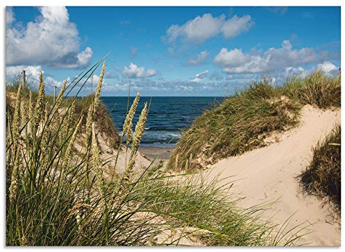 ARTland Wanddeko Wandbild Alu Verbundplatte für Innen & Outdoor Bild Strand Meer Dünen Nordsee Küste Meerblick Wolken Maritim S9OG