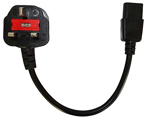 kurzes UK-Netzkabel (Netzstecker 5A auf Kaltgerätebuchse) 30cm | Short UK 5A Fuse Power Cord to Typ C13. 12 inch