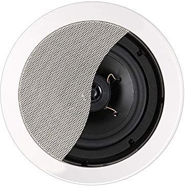 FONESTAR GA-5027 5.25 Inch Coaxial Ceiling Speaker 8 Ohm Low Impedance Round In-Ceiling HiFi Audio System, 40W Max Power, Quick-Fit ABS Steel White Grille, 20W RMS, 60-20,000 Hz Frequency Response
