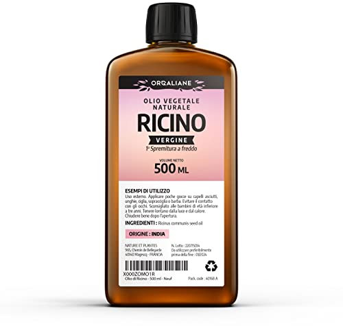 Olio di Ricino 500 ml - 100% virgine -1a spremitura a freddo - Ricinus Communis