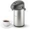 Royalford 4L Stainless Steel Airpot Insulated Vacuum Thermal Flask Jug | Pump Action Airpot Thermal Coffee Flask | Ideal for Hot & Cold Drinks Soup | Extra Strong for Catering Travel Commercial