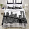 SnowXXL Bettwäsche-Set, Mikrofaser,Brooklyn Bridge- und Manhattan-Skyline nachts, New York City,1 Bettbezug 135 x 200cm + 2 Kopfkissenbezug 80x80cm