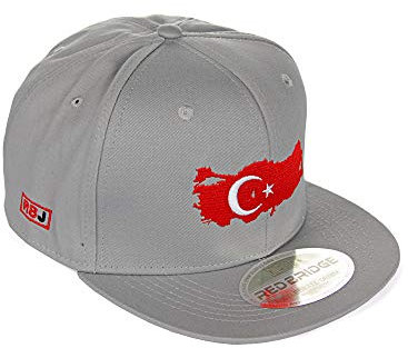 Red Bridge Unisex Snapback Caps Kappe Baseball-Cap Mütze Bestickt Länder Türkei - Hellgrau