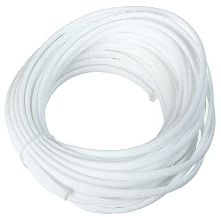Othmro Cable Management Sleeve, 10m White Cable Tidy Sleeve, Diameter 4mm, Cord Protector, Braided Cable Organizers for Office Cord, Insulation Protection, 1 Pc