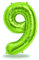FUNXGO® folienballon zahl 9 Grün - Riesenzahl Ballon ca.100 cm - Luftballon Zahl 9 - fliegt mit Helium - zum 9. Geburtstag, Hochzeit, Jubiläum, Fest, Party Dekoration - Ballon 9 Grün