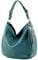 modamoda de T200 Damen Leder Schultertasche Henkeltasche handmade in Italy, Farbe:Petrol