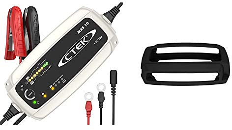CTEK MXS 10 - Vollautomatisches Batterieladegerät (Grundladung, Erneuerung, Erhaltungsladung von grösseren Auto-, Caravan, Boot-, Wohnmobil-Batterien) 12V, 10 A - EU Stecker & Protect Bumper