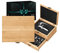 Maverton Weinöffner-Set Weinset Sommelier Set - Geschenkbox Holzbox + 8er Weinzubehörset - aus Bambus - Braun - Geschenk Geburtstag Frauen Männer