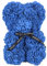FeiWen Orso Fiore Rosa 10 Pollici Orsacchiotto di Peluche Fiori Artificiali Festa della Mamma, Anniversario con Acquazzone Nuziale con (Blu)