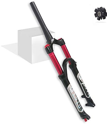 LvTu Air Mountain Bike MTB Front Fork 26 27.5 29 inch 140mm Travel, 1-1/8 Lightweight Disc Brake Bicycle Suspension Fork for 1.5-2.45 Tires (Color : Tapered Manual lockout, Size : 27.5)