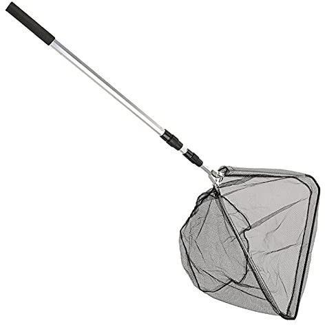 Linsition Kescher Zum | 170cm Teleskop Fischernetzkescher Mit 3-Sekt- | Tragbare Faltbarer Kesche Fischernetz Ngeln Fischer Netz Für Teiche Bird Fish Catch Release Und Carp Forellenfischen