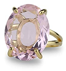Femininer Rosenquarz Ring - Ovaler Ring in 14k Gold - Natürlicher Edelstein - Handgefertigter Schmuck für Damen - Verlobungsring, Partyring, Freizeitring - Individuell gestaltbar mit Gravur