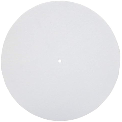 Tappetino per Piatto Giradischi, Pad Audiofilo in Lana Antivibrante da 12 per Giradischi in Vinile(bianco)
