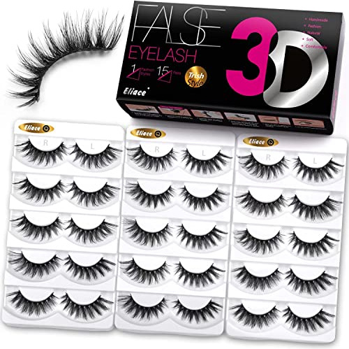 Eliace False Eyelashes 15 Pairs Cat Eye-Lashes 3D Mink Lashes