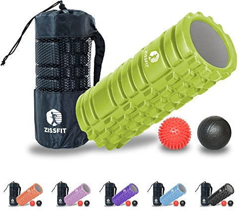 Foam Roller with Massage Balls, Back Roller for Back Pain, Muscles, and Deep Tissue Exercise, High Density EVA Material Massage Roller for Physio-Therapy, Body Fitness and Myofascial Release (Green)