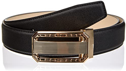Anthoni Crown Herren Ledergürtel Gürtel, Schwarz, 85