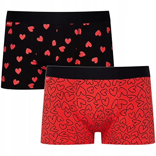 soxo Saint Valentin Calecon Homme Boxer Cadeaux Hommes Coton Cadeau Slip Original Gadget 2 Pack Multicolore M Coeurs 2 Pièces