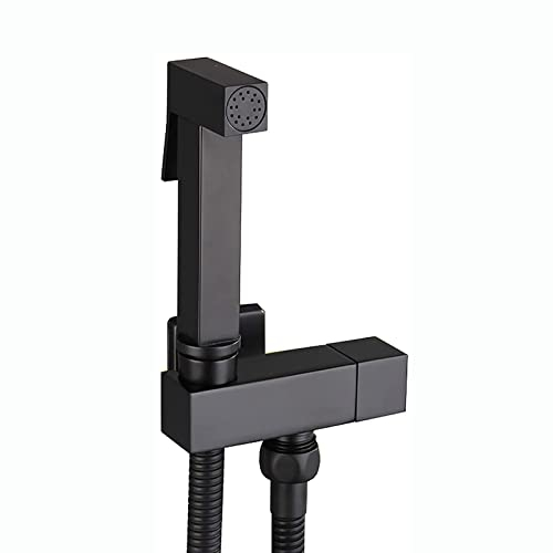 Pulvérisateur de Bidet, Noir Kit Douchette WC en Laiton Pulvérisateur de Bidet à Main Mural Pulvérisateur de Toilette pour Bidet pour l'hygiène Personnelle, le Nettoyage des Toilettes