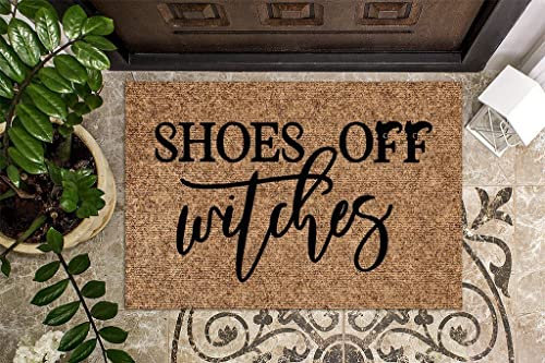 Door Mats Indoor Shoes Off Witches Halloween Design Doormat Home Decor House Warming Gifts New Home Decor