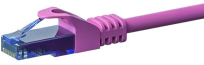 Danicom Câble CAT6A UTP 100% cuivre rose - 30m, POE, Ethernet, LAN, câble de raccordement, câble de données, RJ45 - pour armoire de serveur, commutateurs, routeurs, modems !