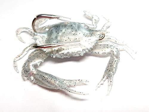 Soft 3D Crab 100mm 19g 4/0 Double Hook Wreck Jig Lure Savage Real Look Bait Ghost Peeler