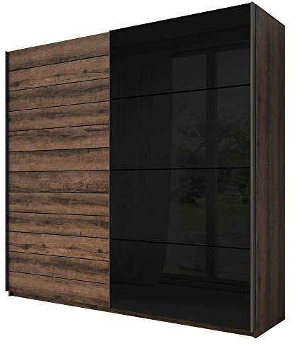 Lomadox Schwebetürenschrank Schlafzimmer in Monastery Eiche Nb. 200 cm breit mit fühlbarer Struktur, B/H/T: ca. 200/210/61 cm