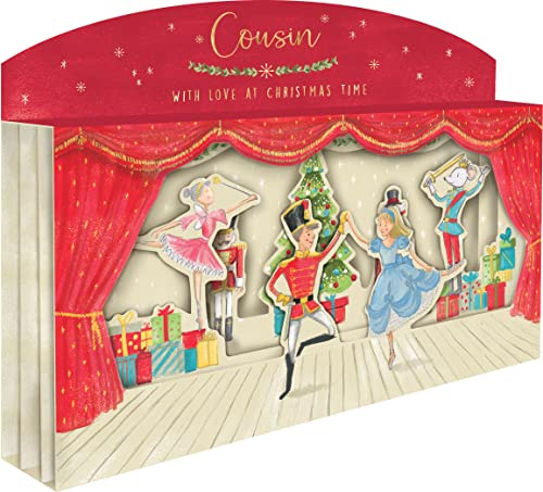 Amazing Cousin Spectacular 3D Nutcracker Scene Christmas Card Freestanding Cards XSPT013