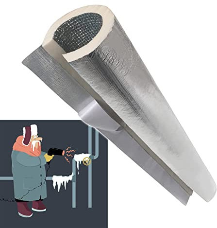 Antifreeze Insulation Pipe Lagging Outdoor Pipe Insulation Foam Tubing ID 27mm 34mm 43mm 50mm 63mm 76mm Aluminum Foil Self-Sealing Hose Solar Water Pipe Protection Cover ( Size : ID 43mm/1-2/3x Wall