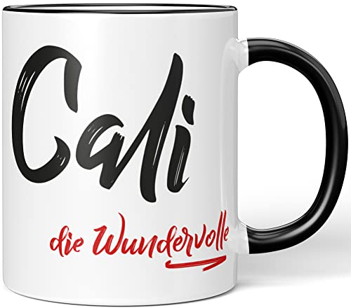 JUNIWORDS Tasse, Cali, die Wundervolle, Schwarz (5218447)