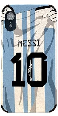 Slrioks Messi Jersey Phone Case Soccer Case for iPhone 14 13 12 11 Pro Max Plus Mini Xr Xs X 7 8 6 Thin Leather Silicone Shockproof
