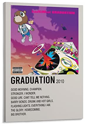 DUSUL Kanye West Abschluss-Musikalbum, Poster für Zimmer, ästhetische Wandkunst, 30 x 45 cm