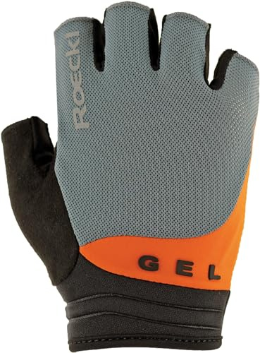 Roeckl Sports Fahrradhandschuh ITAMOS 2, High Performance Handschuh, Grau/Orange 12