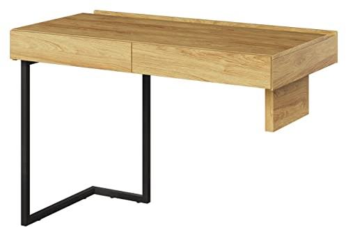 Mirjan24 Schreibtisch Teen Flex 110 2S TF06, Arbeitstisch mit 2 Schubladen, Computertisch, Bürotisch, Kinderschreibtisch, Schülerschreibtisch (Hikora Natur, ohne Füße)