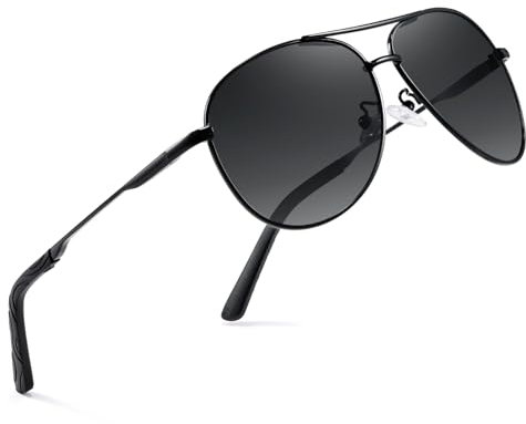 wearPro Polarised-Sunglasses-Mens-Womens-Pilot Sunglasses Unisex UV400 Protection Polarized Sun Glasses Black Unisex Classic Vintage Style Ultralight Shades For Driving(Gradient Grey)