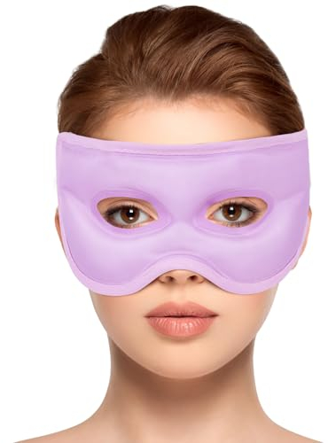 NEWGO Augenmaske Kühlend Kühlmaske Gesicht Kühlbrille für Migräne, Kopfschmerzen, Geschwollene, Müde Augen, Augenringe, Sinusschmerzen, Ice Eye Mask (Lila)