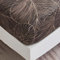 Drap Housse 160x200 cm 2 Personnes avec Grand Bonnet de 30 cm - Drap-Housse Microfibre Doux à Motif Feuilles Tropicales - Marron
